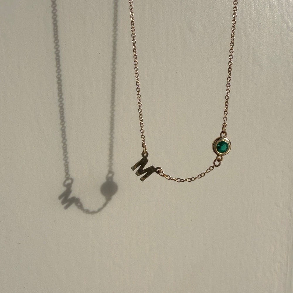 Oak & Luna “M” initial necklace